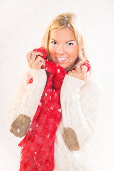 Beautiful happy winter girl.