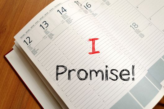 I promise text concept write on notebook
