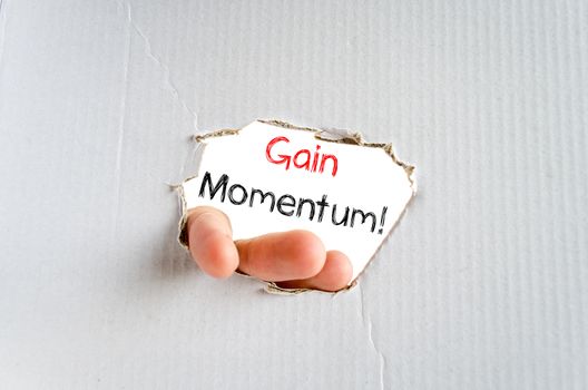 Gain momentum text concept isolated over white background