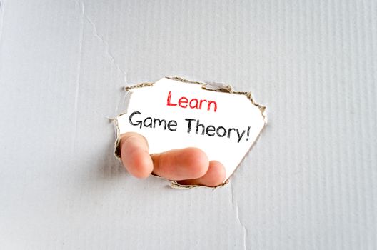 Learn game theory text concept isolated over white background