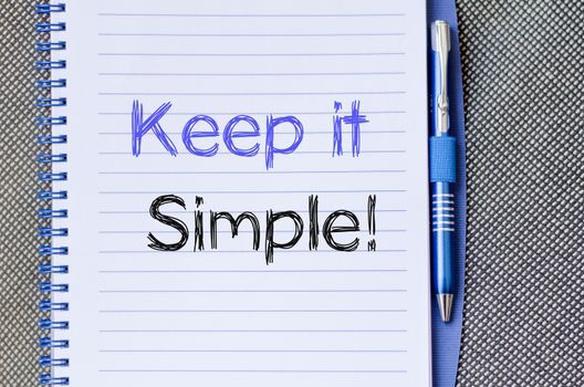 Keep it simple write on notebook