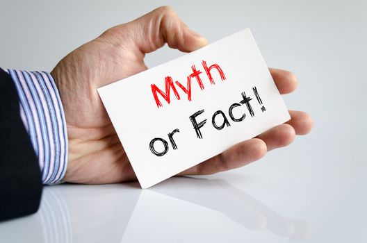 Myth or fact text concept isolated over white background