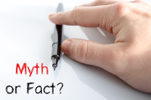 Myth or fact text concept isolated over white background