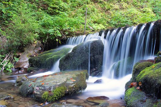 beautiful waterfall scene, ukraine carpathian shipot waterfall