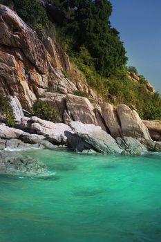 beautiful ocean with rocks at summer day, island of Thailand