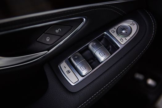 Luxury car interior details. The Shallow dof 