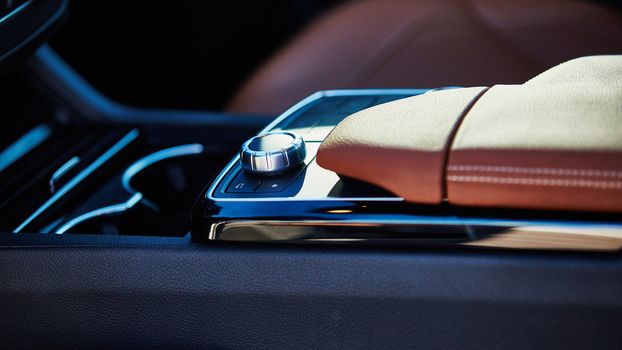 Luxury car interior details. Shallow dof 