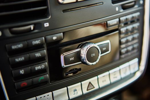 Luxury car interior details. The Shallow dof 