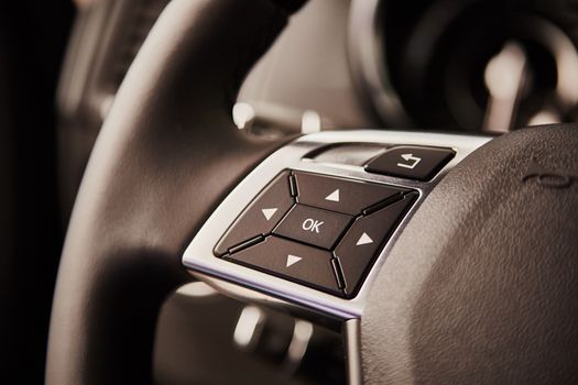 Luxury car interior details. The Shallow dof 