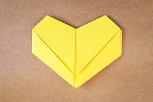 paper yellow heart, Love card, Love postcard