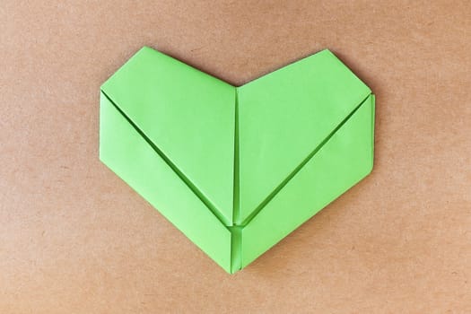 paper green heart, Love card, Love postcard
