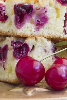 Cherry cake close up