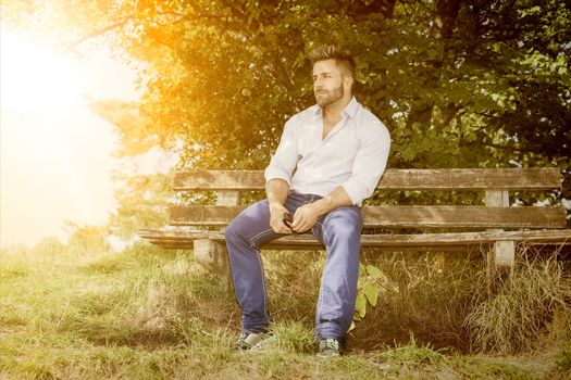 An image of a man having a rest