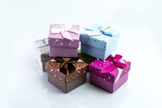 gift box isolated on white background, colorful gifts box.