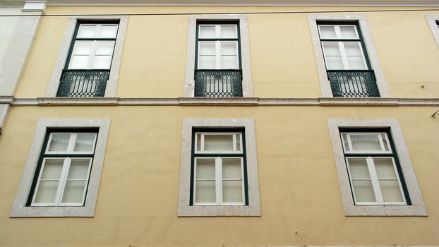 Detail of some windows, Lisbon, Portugal