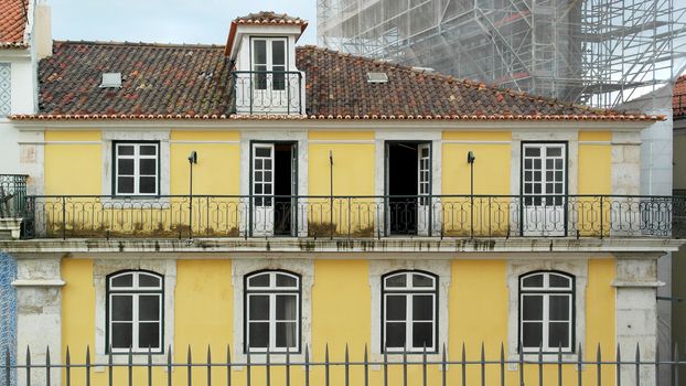 Detail of some windows, Lisbon, Portugal