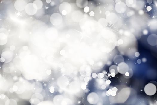Abstract Christmas background with snowflakes and holiday lights