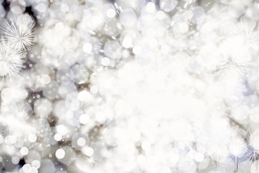 Abstract Christmas background with snowflakes and holiday lights