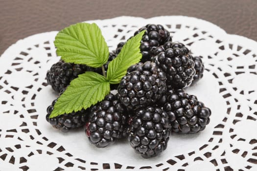 Fresh blackberry with leaf