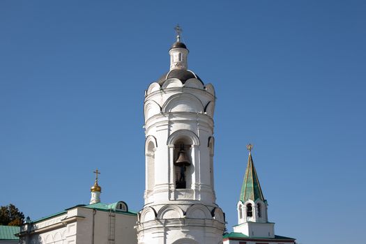 White orthodox church and blue sky
