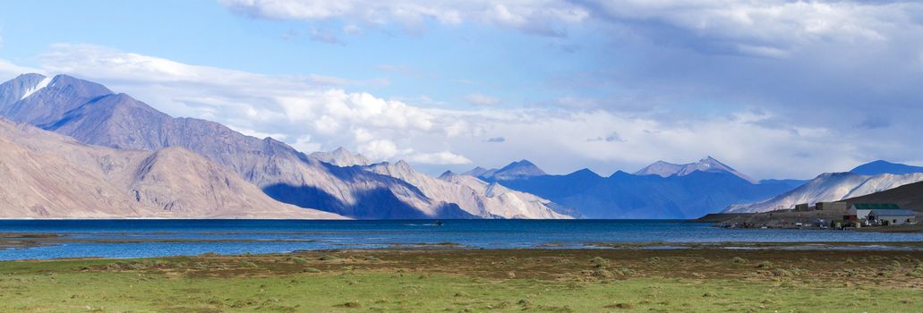 Pangong Tso mountain lake panorama  (Ladakh, India)