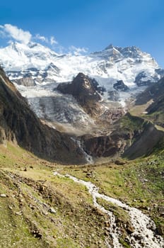 Getting warmer - the glacier stream in Himalayas (Zanskar, India)
