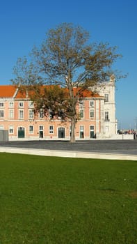 Building near the Tagus river, Lisbon, Portugal