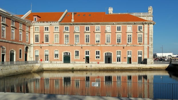 Building near the Tagus river, Lisbon, Portugal