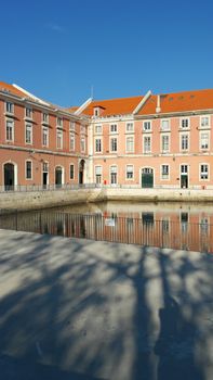 Building near the Tagus river, Lisbon, Portugal