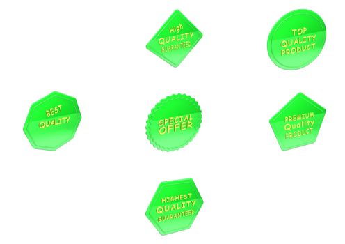 High Quality set of Sale product badges isolated on white.