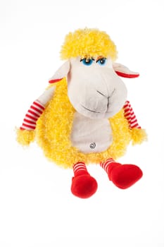 Toy bag for gift on isolated studio background
