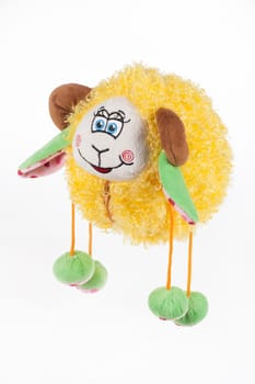 Toy bag for gift on isolated studio background