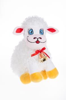 Toy bag for gift on isolated studio background