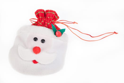 Toy bag for gift on isolated studio background