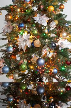New year's tree on isolated studio background