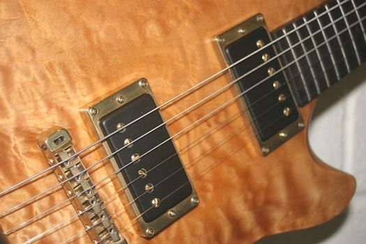 Close up of an electric guitar detail