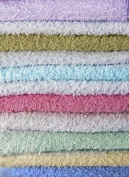 Stacked bath towels close-up