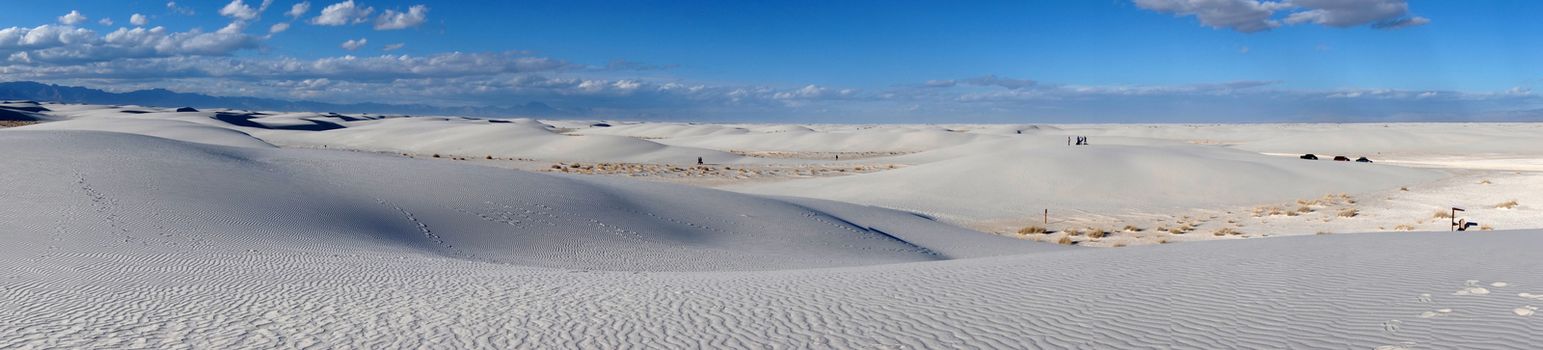 White Sand Dunes on Sunny Day In New Mexico