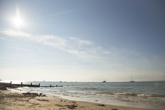 Sunny coastal scene in the UK