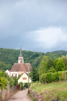 Summer travel in France Alsace on wine road