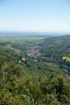 View from france mountain to alsace in summer