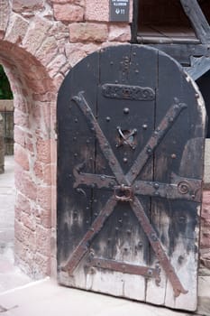 Old middle ages castle walls in Alsace tourism