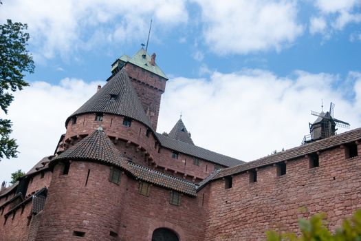 Old middle ages castle walls in Alsace tourism