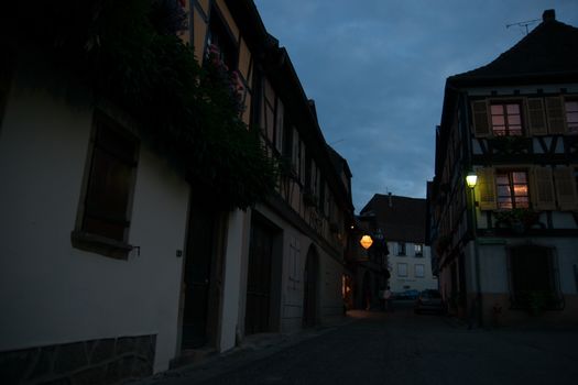 Romantic french village Andlau on wine road