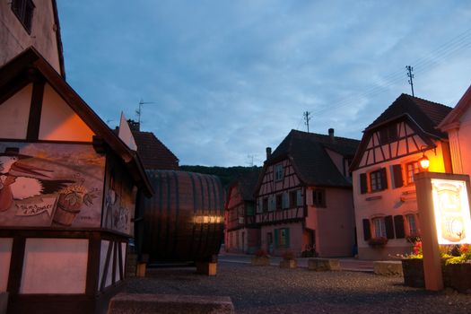 Romantic french village Andlau on wine road
