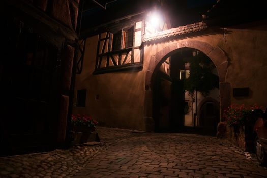 Alsace small town night romantic streets