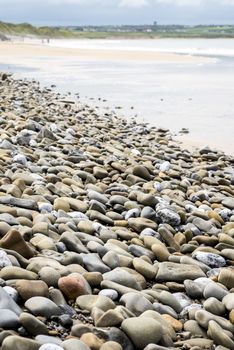 pebbled ballybunion beach beside the links golf course in county kerry ireland