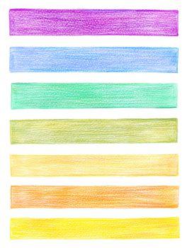 set of color pencil graphic elements