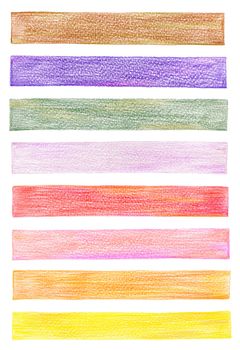 set of color pencil graphic elements