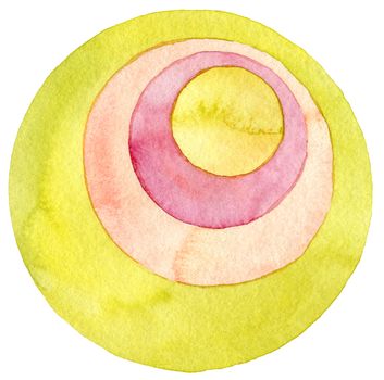 Abstract circle watercolor painting